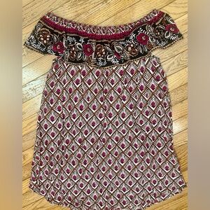 Express Multicolor Patterned off the shoulder dress M